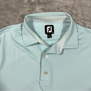 Footjoy Golf Polo Mens Small Teal Stretch Performance Short Sleeve